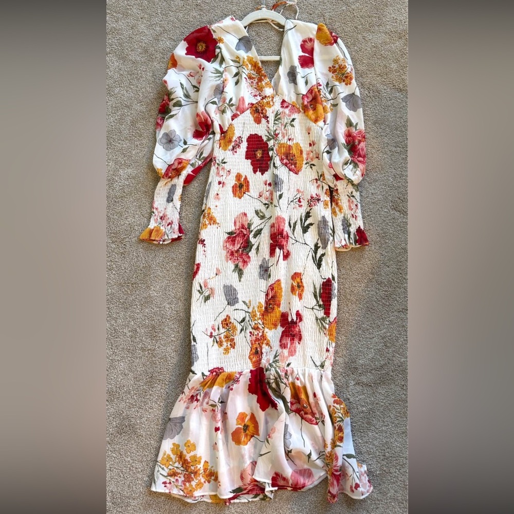 Floral Print Smocked Dress